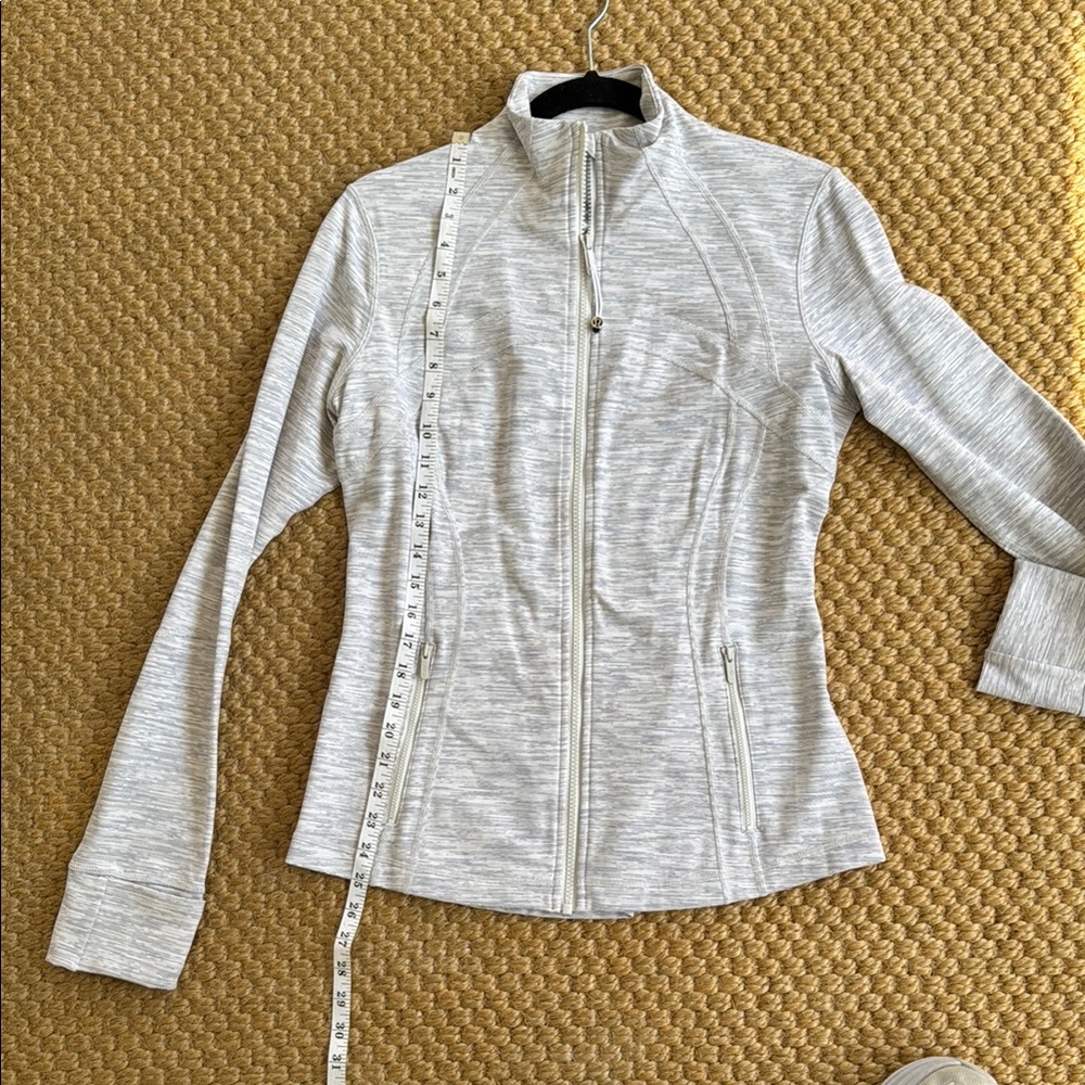 NWT Lululemon Athletic Define Jacket - Luon - White and Gray Space Dye - size 12 - Picture 7 of 8